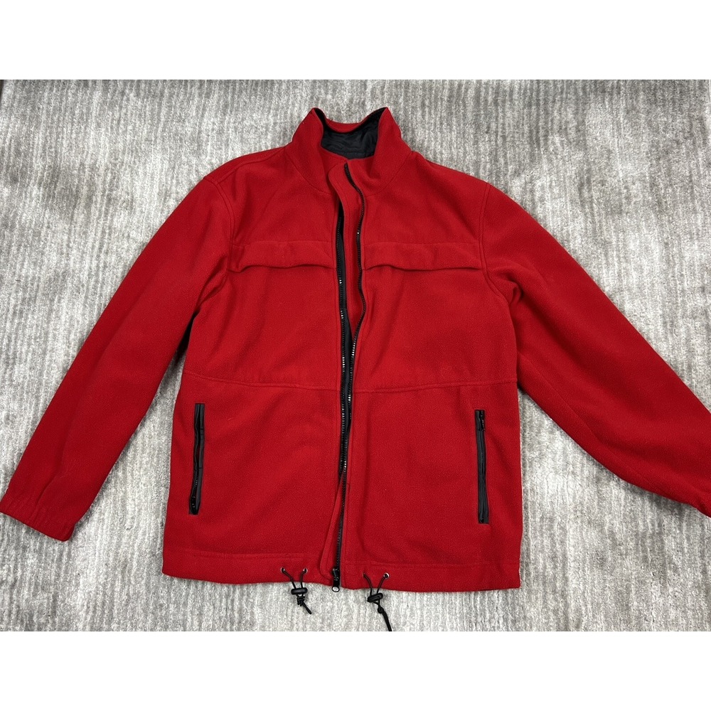 Fuda New York Reversible Jacket Mens Medium Red Black Silk Fleece Gorpcore Zip